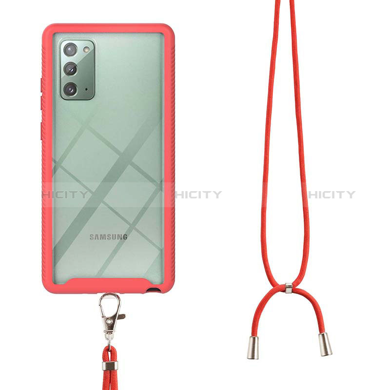 Funda Bumper Silicona y Plastico Carcasa Frontal y Trasera 360 Grados con Acollador Cordon Lanyard para Samsung Galaxy Note 20 5G