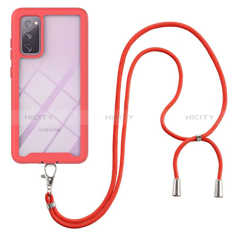 Funda Bumper Silicona y Plastico Carcasa Frontal y Trasera 360 Grados con Acollador Cordon Lanyard para Samsung Galaxy S20 FE (2022) 5G