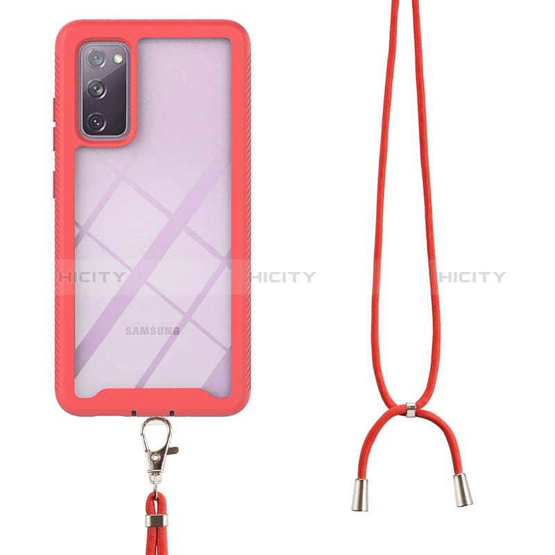 Funda Bumper Silicona y Plastico Carcasa Frontal y Trasera 360 Grados con Acollador Cordon Lanyard para Samsung Galaxy S20 FE (2022) 5G