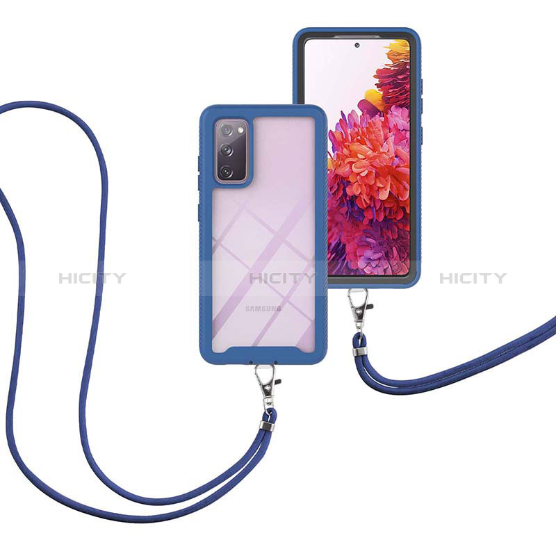 Funda Bumper Silicona y Plastico Carcasa Frontal y Trasera 360 Grados con Acollador Cordon Lanyard para Samsung Galaxy S20 FE 5G