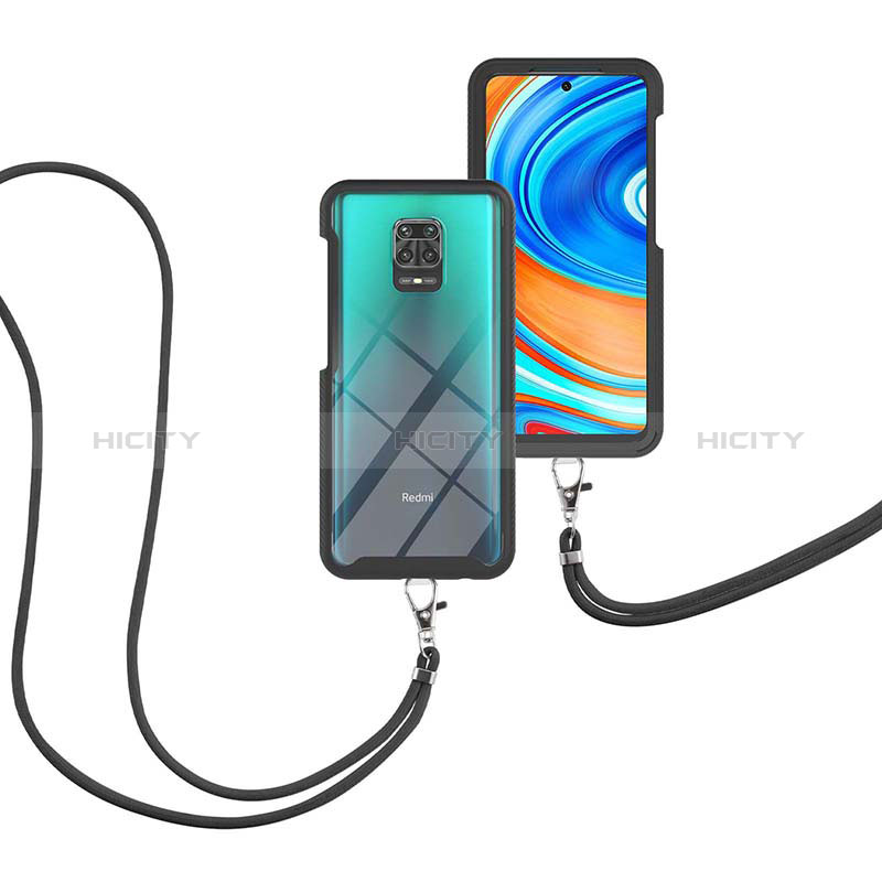 Funda Bumper Silicona y Plastico Carcasa Frontal y Trasera 360 Grados con Acollador Cordon Lanyard para Xiaomi Poco M2 Pro