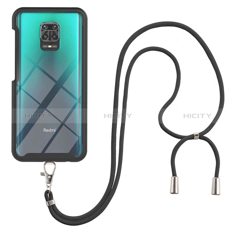 Funda Bumper Silicona y Plastico Carcasa Frontal y Trasera 360 Grados con Acollador Cordon Lanyard para Xiaomi Poco M2 Pro