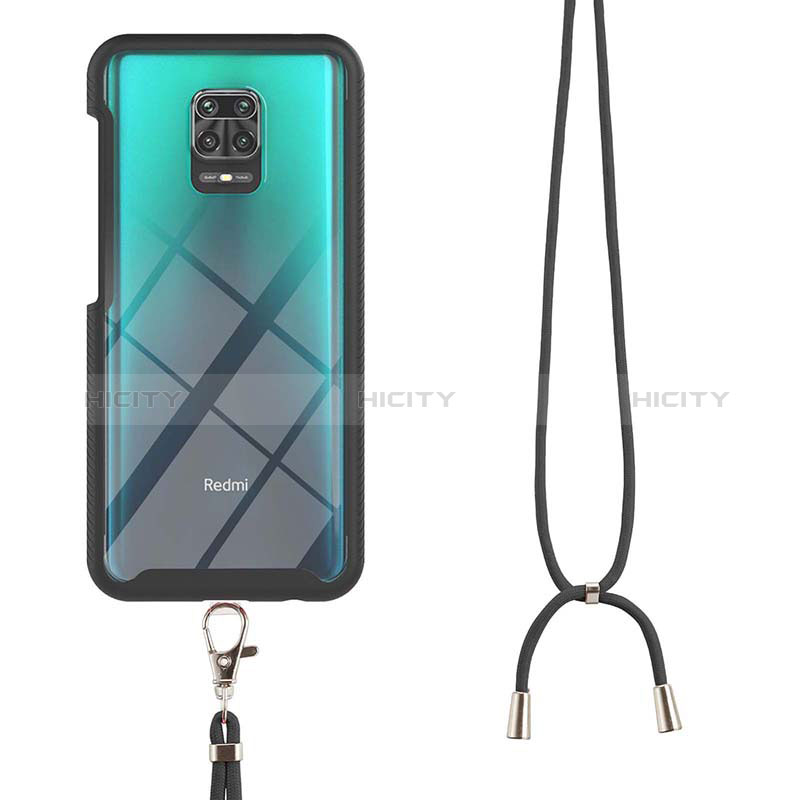 Funda Bumper Silicona y Plastico Carcasa Frontal y Trasera 360 Grados con Acollador Cordon Lanyard para Xiaomi Poco M2 Pro