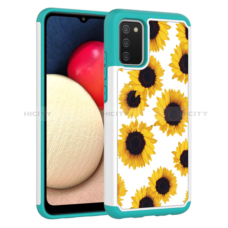 Funda Bumper Silicona y Plastico Carcasa Frontal y Trasera 360 Grados JX1 para Samsung Galaxy A02s Amarillo