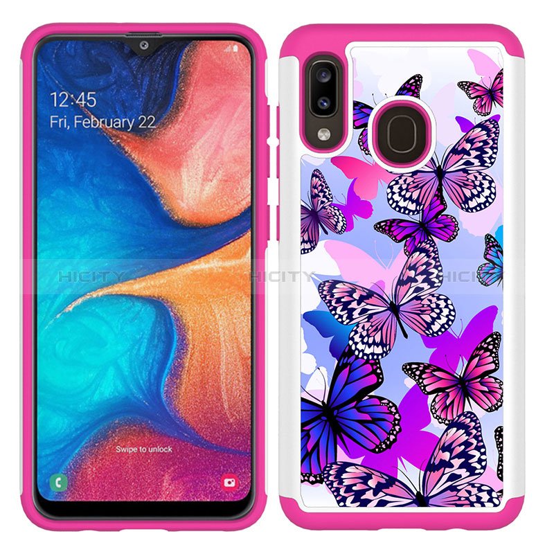 Funda Bumper Silicona y Plastico Carcasa Frontal y Trasera 360 Grados JX1 para Samsung Galaxy A20