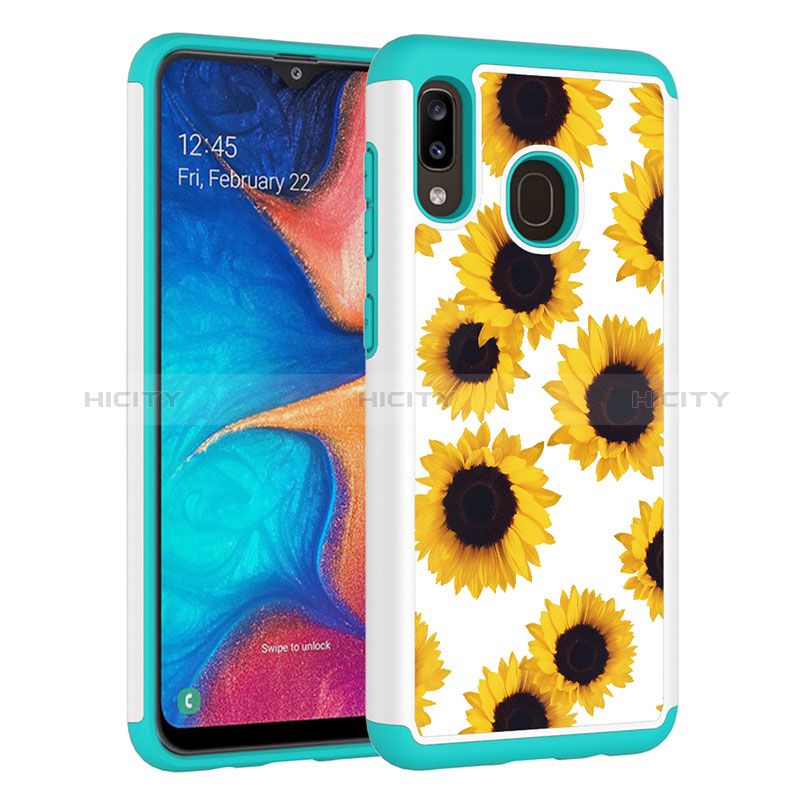 Funda Bumper Silicona y Plastico Carcasa Frontal y Trasera 360 Grados JX1 para Samsung Galaxy A20 Amarillo