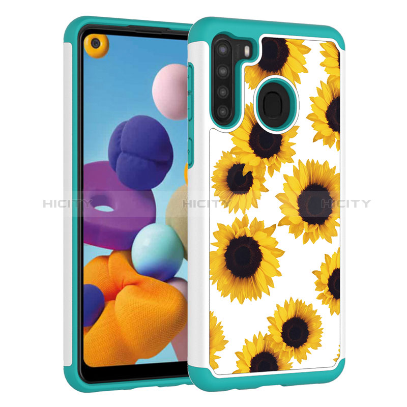 Funda Bumper Silicona y Plastico Carcasa Frontal y Trasera 360 Grados JX1 para Samsung Galaxy A21