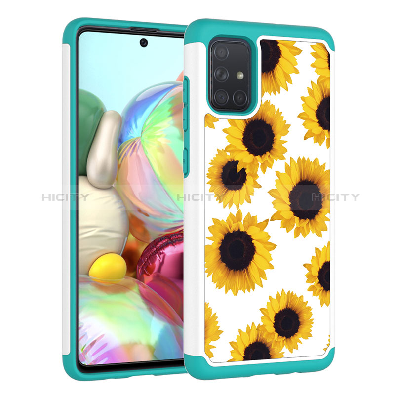 Funda Bumper Silicona y Plastico Carcasa Frontal y Trasera 360 Grados JX1 para Samsung Galaxy A71 4G A715 Amarillo