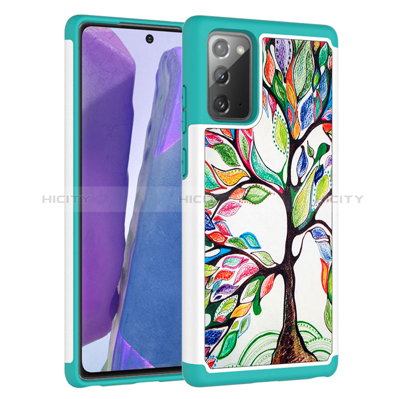 Funda Bumper Silicona y Plastico Carcasa Frontal y Trasera 360 Grados JX1 para Samsung Galaxy Note 20 5G Verde