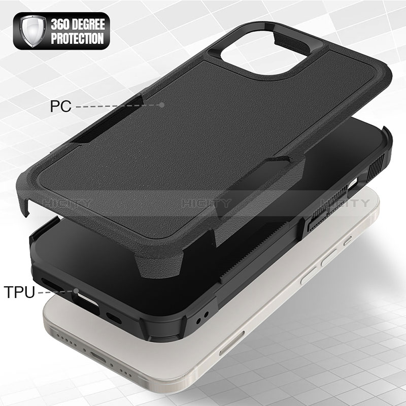 Funda Bumper Silicona y Plastico Carcasa Frontal y Trasera 360 Grados MQ1 para Apple iPhone 14