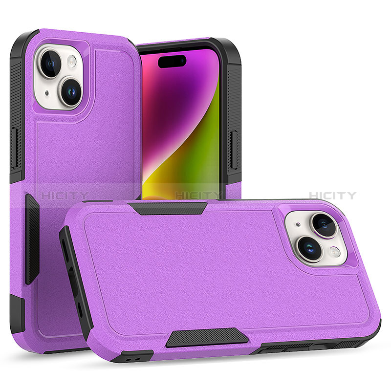 Funda Bumper Silicona y Plastico Carcasa Frontal y Trasera 360 Grados MQ1 para Apple iPhone 14 Plus