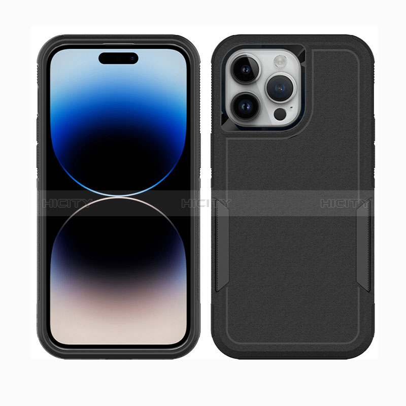 Funda Bumper Silicona y Plastico Carcasa Frontal y Trasera 360 Grados MQ1 para Apple iPhone 14 Pro