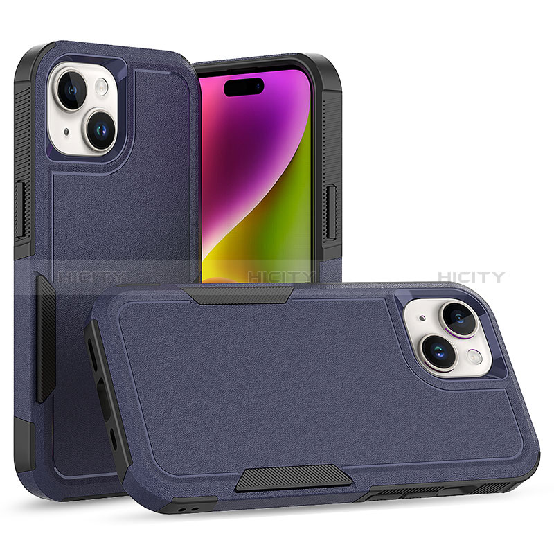 Funda Bumper Silicona y Plastico Carcasa Frontal y Trasera 360 Grados MQ1 para Apple iPhone 15 Plus