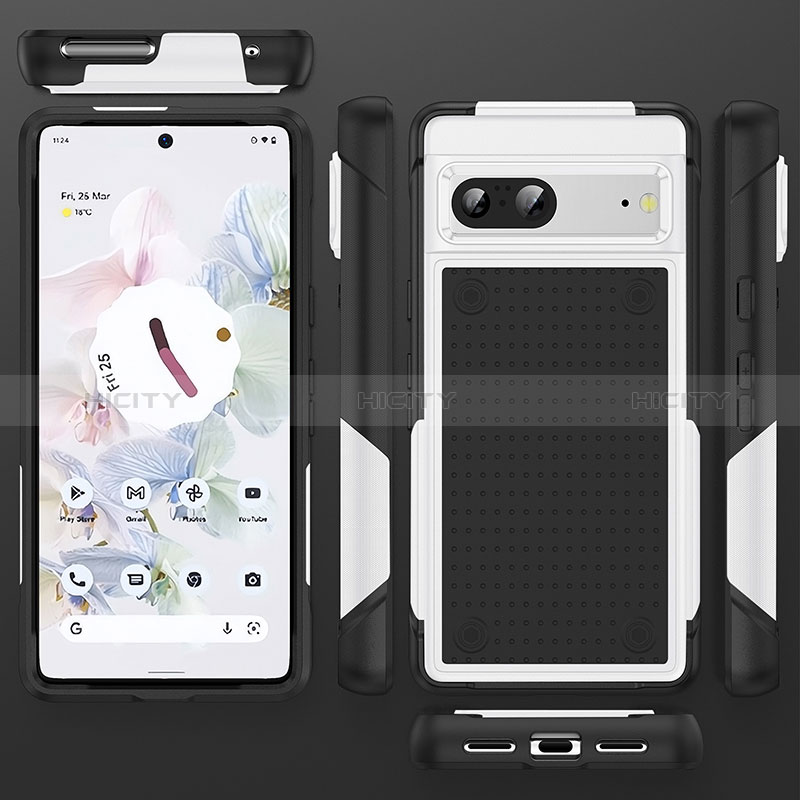 Funda Bumper Silicona y Plastico Carcasa Frontal y Trasera 360 Grados MQ1 para Google Pixel 7 5G