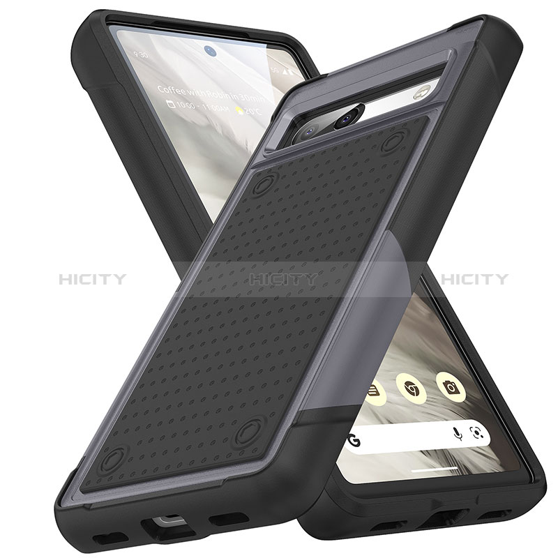 Funda Bumper Silicona y Plastico Carcasa Frontal y Trasera 360 Grados MQ1 para Google Pixel 7a 5G Gris Oscuro