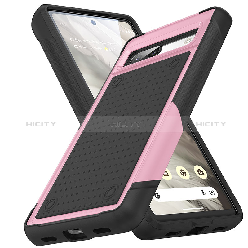 Funda Bumper Silicona y Plastico Carcasa Frontal y Trasera 360 Grados MQ1 para Google Pixel 7a 5G Rosa