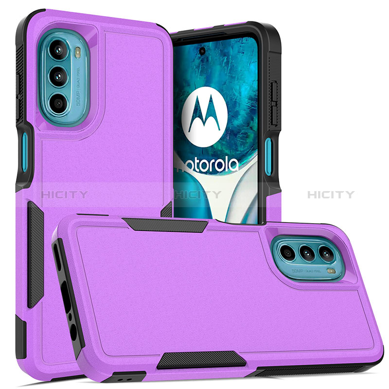 Funda Bumper Silicona y Plastico Carcasa Frontal y Trasera 360 Grados MQ1 para Motorola MOTO G52