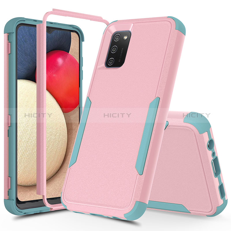 Funda Bumper Silicona y Plastico Carcasa Frontal y Trasera 360 Grados MQ1 para Samsung Galaxy A02s