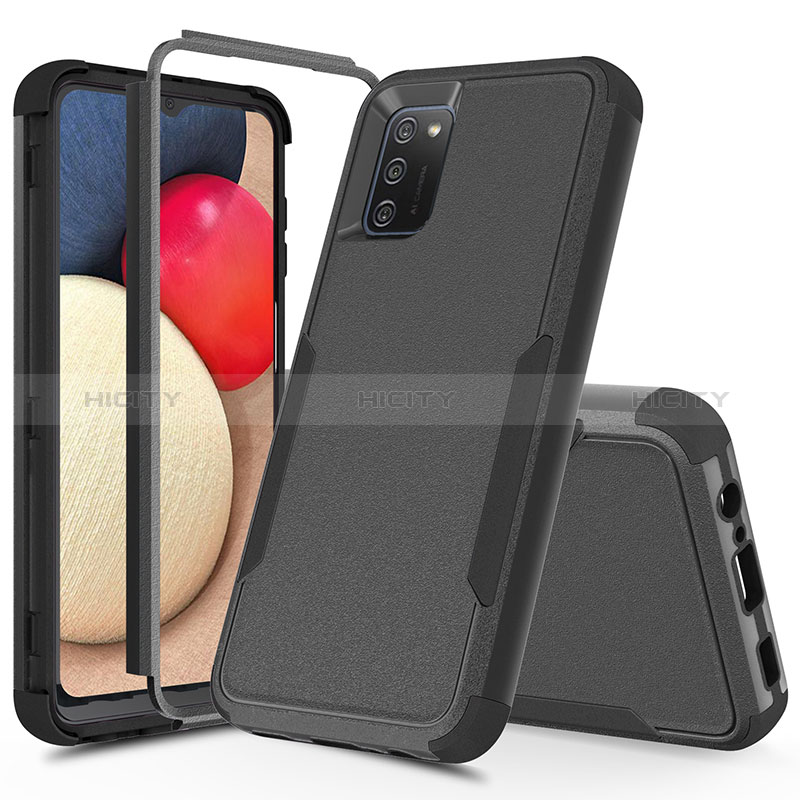 Funda Bumper Silicona y Plastico Carcasa Frontal y Trasera 360 Grados MQ1 para Samsung Galaxy A02s