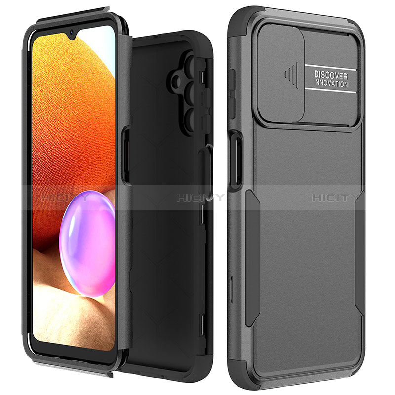 Funda Bumper Silicona y Plastico Carcasa Frontal y Trasera 360 Grados MQ1 para Samsung Galaxy A04s Negro