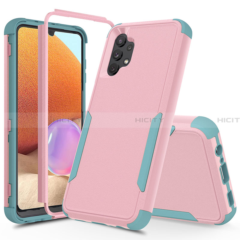 Funda Bumper Silicona y Plastico Carcasa Frontal y Trasera 360 Grados MQ1 para Samsung Galaxy A32 4G Rosa