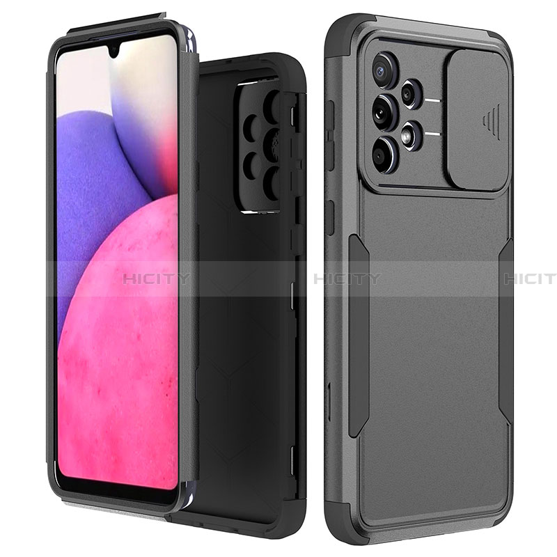 Funda Bumper Silicona y Plastico Carcasa Frontal y Trasera 360 Grados MQ1 para Samsung Galaxy A33 5G Negro