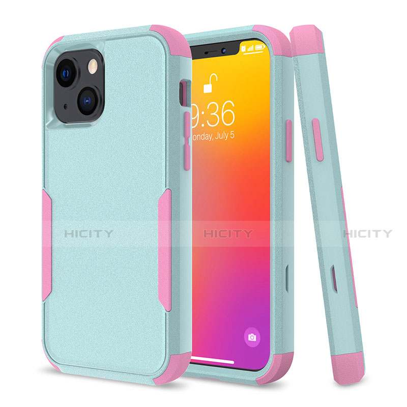 Funda Bumper Silicona y Plastico Carcasa Frontal y Trasera 360 Grados para Apple iPhone 14 Plus Menta Verde