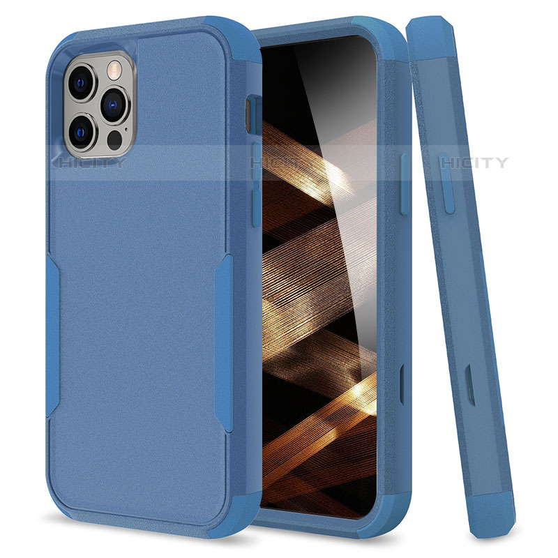 Funda Bumper Silicona y Plastico Carcasa Frontal y Trasera 360 Grados para Apple iPhone 15 Pro Azul