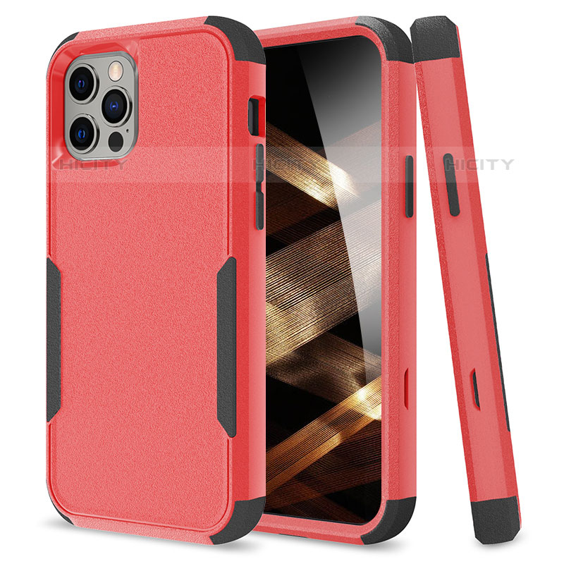 Funda Bumper Silicona y Plastico Carcasa Frontal y Trasera 360 Grados para Apple iPhone 16 Pro Rojo