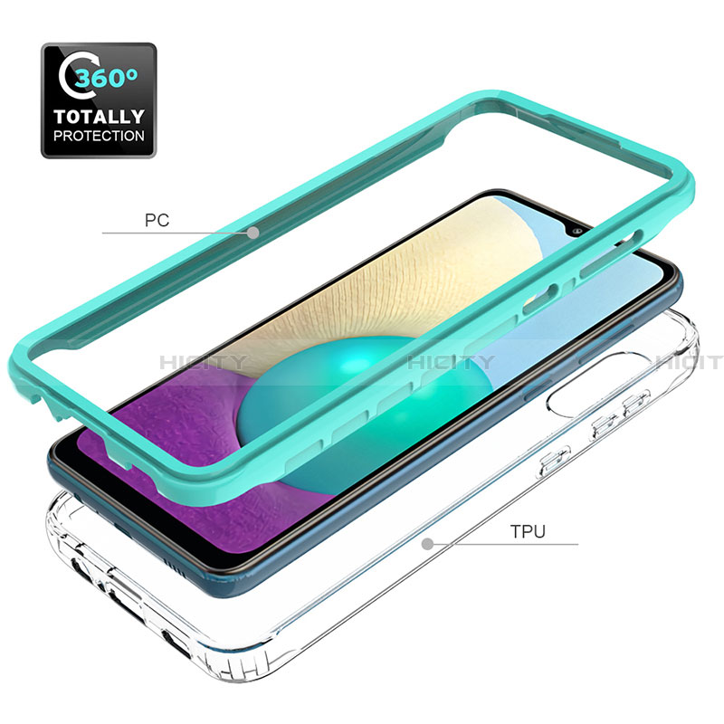 Funda Bumper Silicona y Plastico Carcasa Frontal y Trasera 360 Grados para Samsung Galaxy A02