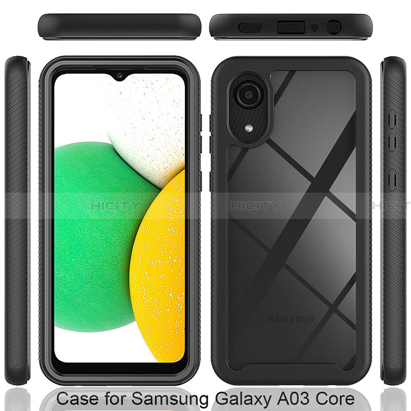 Funda Bumper Silicona y Plastico Carcasa Frontal y Trasera 360 Grados para Samsung Galaxy A03 Core