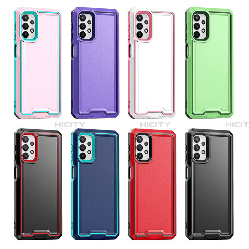 Funda Bumper Silicona y Plastico Carcasa Frontal y Trasera 360 Grados Q01W para Samsung Galaxy A32 4G