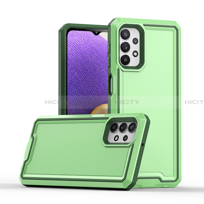 Funda Bumper Silicona y Plastico Carcasa Frontal y Trasera 360 Grados Q01W para Samsung Galaxy A32 4G Verde