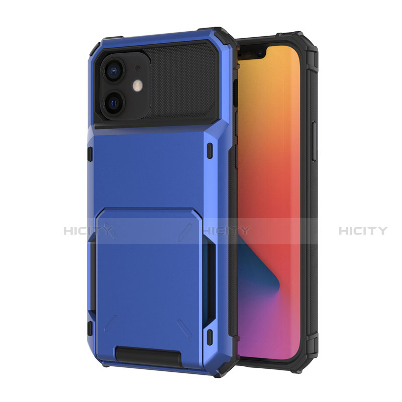 Funda Bumper Silicona y Plastico Carcasa Frontal y Trasera 360 Grados R03 para Apple iPhone 12 Azul