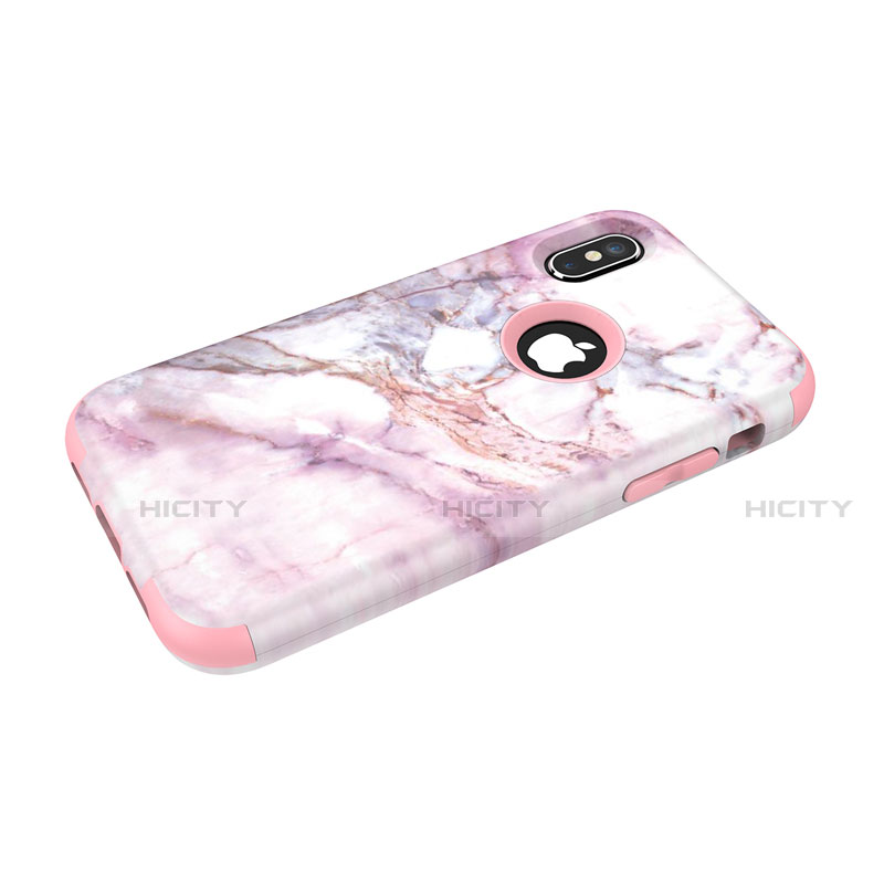 Funda Bumper Silicona y Plastico Carcasa Frontal y Trasera 360 Grados U01 para Apple iPhone X