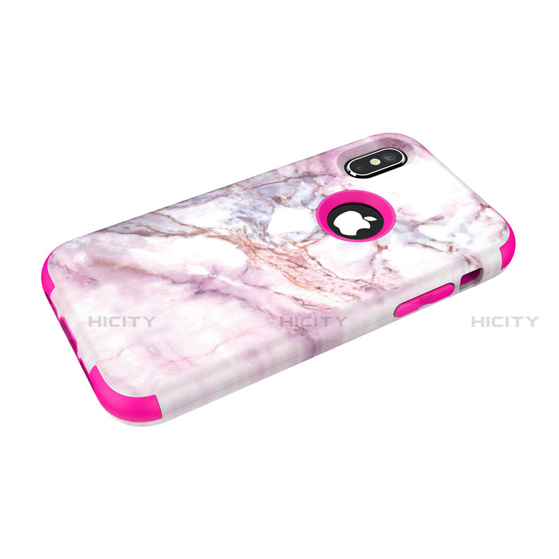 Funda Bumper Silicona y Plastico Carcasa Frontal y Trasera 360 Grados U01 para Apple iPhone Xs