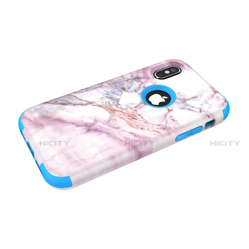 Funda Bumper Silicona y Plastico Carcasa Frontal y Trasera 360 Grados U01 para Apple iPhone Xs