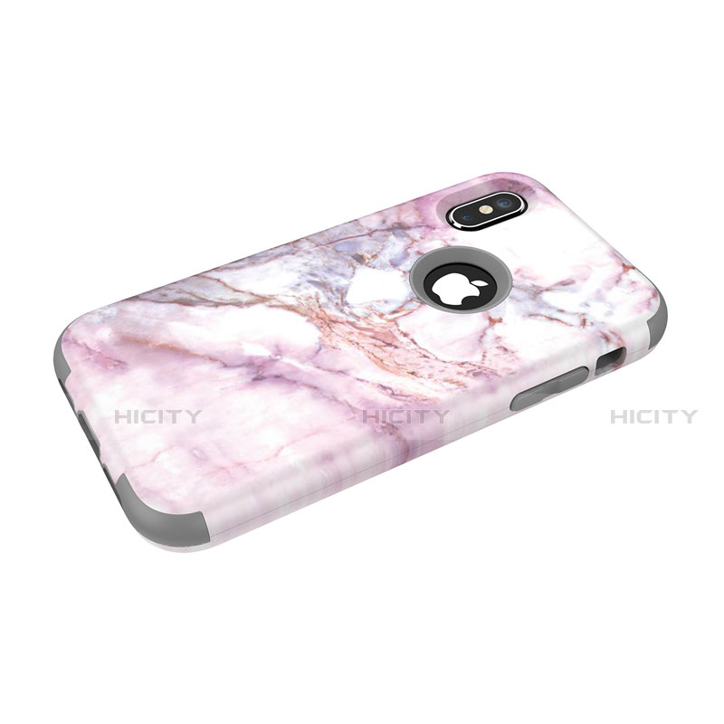 Funda Bumper Silicona y Plastico Carcasa Frontal y Trasera 360 Grados U01 para Apple iPhone Xs Max