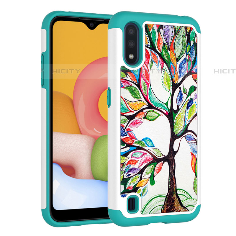 Funda Bumper Silicona y Plastico Carcasa Frontal y Trasera 360 Grados U01 para Samsung Galaxy A01 SM-A015 Verde