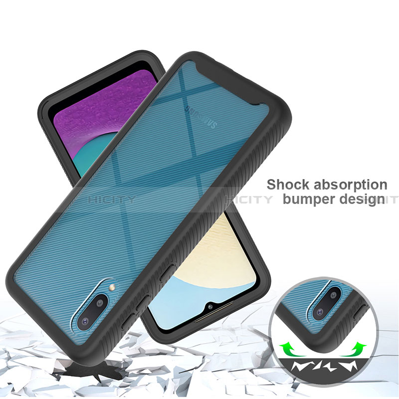 Funda Bumper Silicona y Plastico Carcasa Frontal y Trasera 360 Grados U01 para Samsung Galaxy A02