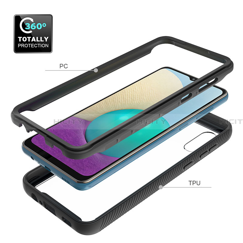 Funda Bumper Silicona y Plastico Carcasa Frontal y Trasera 360 Grados U01 para Samsung Galaxy A02