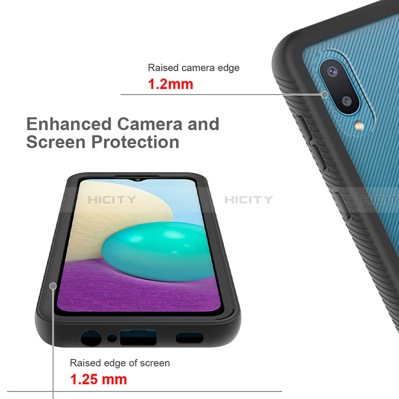 Funda Bumper Silicona y Plastico Carcasa Frontal y Trasera 360 Grados U01 para Samsung Galaxy A02