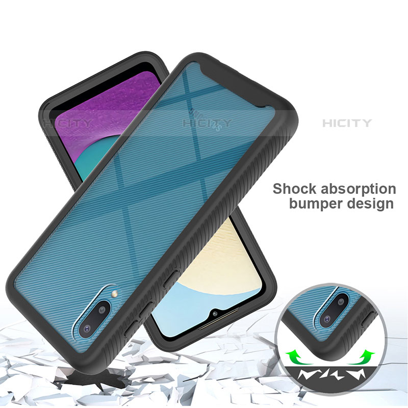 Funda Bumper Silicona y Plastico Carcasa Frontal y Trasera 360 Grados U01 para Samsung Galaxy M02