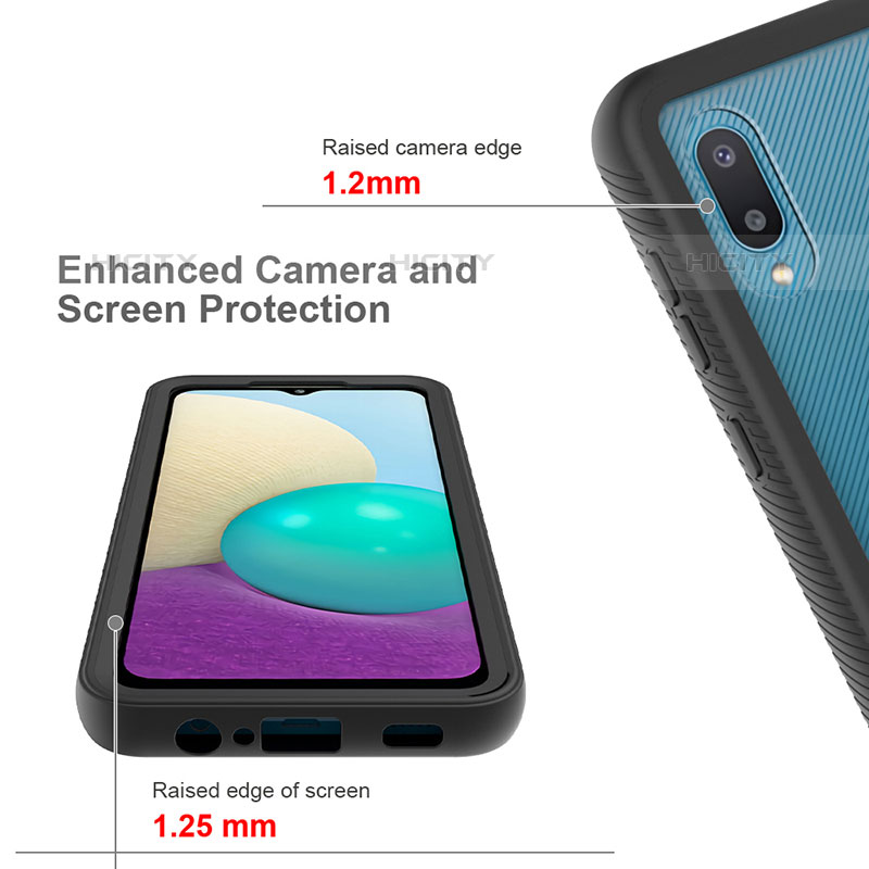 Funda Bumper Silicona y Plastico Carcasa Frontal y Trasera 360 Grados U01 para Samsung Galaxy M02