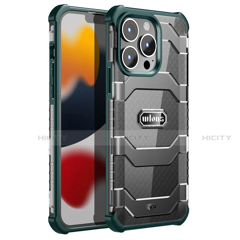 Funda Bumper Silicona y Plastico Carcasa Frontal y Trasera 360 Grados U02 para Apple iPhone 13 Pro