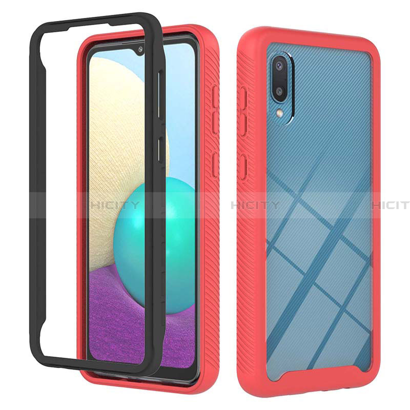 Funda Bumper Silicona y Plastico Carcasa Frontal y Trasera 360 Grados U03 para Samsung Galaxy A02