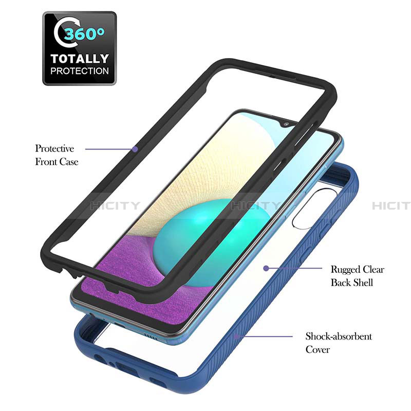 Funda Bumper Silicona y Plastico Carcasa Frontal y Trasera 360 Grados U03 para Samsung Galaxy A02