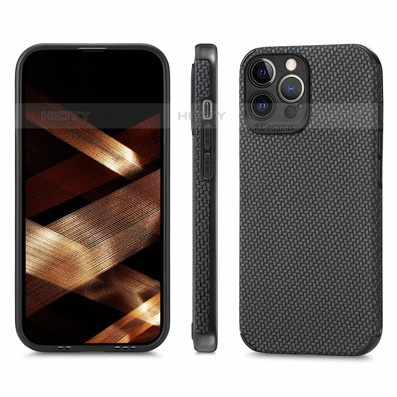 Funda Bumper Silicona y Plastico Carcasa Frontal y Trasera 360 Grados U04 para Apple iPhone 15 Pro Max Negro