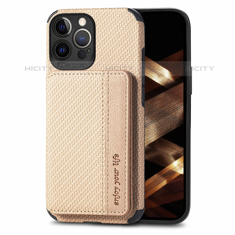 Funda Bumper Silicona y Plastico Carcasa Frontal y Trasera 360 Grados U05 para Apple iPhone 15 Pro Max Oro