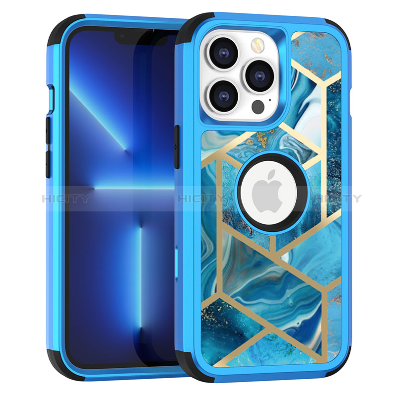 Funda Bumper Silicona y Plastico Carcasa Frontal y Trasera 360 Grados YJ1 para Apple iPhone 13 Pro Max